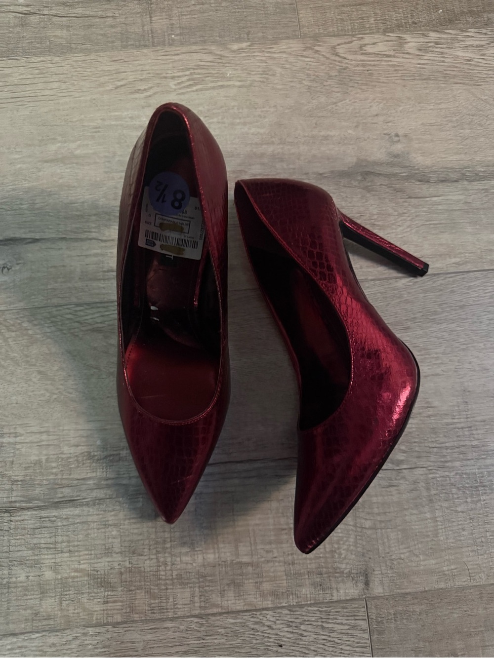Steve Madden Metallic Burgundy Pointed-Toe Stiletto Heels